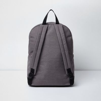 Grey zip pocket backpack